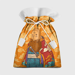 Мешок для подарков Самурай на фоне японских облаков, цвет: 3D-принт