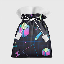 Мешок для подарков Геометрические фигуры на темном фоне, цвет: 3D-принт