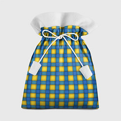 Мешок для подарков Желтый с синим клетчатый модный узор, цвет: 3D-принт