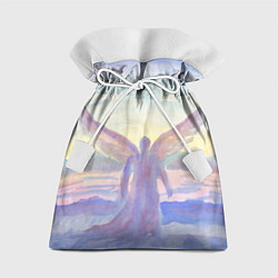 Мешок для подарков Архангел в облаках акварель, цвет: 3D-принт