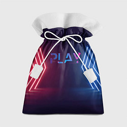 Подарочный мешок Play неоновые буквы и красно синие полосы