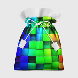 Мешок для подарков Цветные неоновые кубы, цвет: 3D-принт