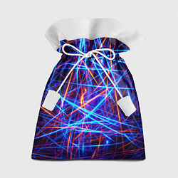 Мешок для подарков Красно-синие неоновые линии, цвет: 3D-принт