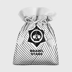 Подарочный мешок Символ Brawl Stars на светлом фоне с полосами