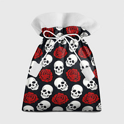 Мешок для подарков Весёлые черепки и розы, цвет: 3D-принт