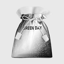 Мешок для подарков Green Day glitch на светлом фоне: символ сверху, цвет: 3D-принт