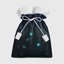Мешок для подарков Неоновый дождик из снежинок, цвет: 3D-принт