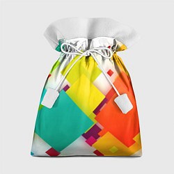 Мешок для подарков Цветные геометрические квадраты, цвет: 3D-принт
