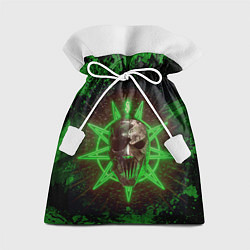 Мешок для подарков Slipknot green star, цвет: 3D-принт