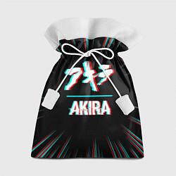 Подарочный мешок Символ Akira в стиле glitch на темном фоне