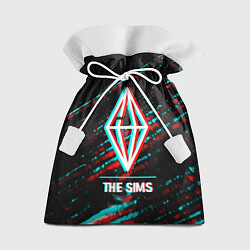 Подарочный мешок The Sims в стиле glitch и баги графики на темном ф