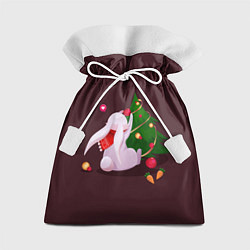 Мешок для подарков Милый новогодний кролик 2023, цвет: 3D-принт