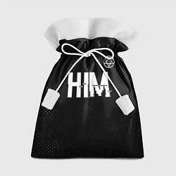 Мешок для подарков HIM glitch на темном фоне: символ сверху, цвет: 3D-принт