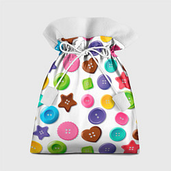 Мешок для подарков Разноцветные пуговицы - паттерн, цвет: 3D-принт