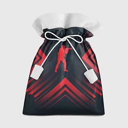 Мешок для подарков Красный символ Counter Strike на темном фоне со ст, цвет: 3D-принт