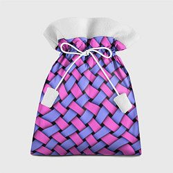 Мешок для подарков Фиолетово-сиреневая плетёнка - оптическая иллюзия, цвет: 3D-принт