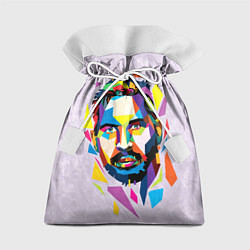 Мешок для подарков Портрет Тома Харди в геометрическом стиле, цвет: 3D-принт