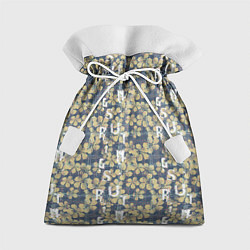 Мешок для подарков Цветы и буквы гранж, цвет: 3D-принт