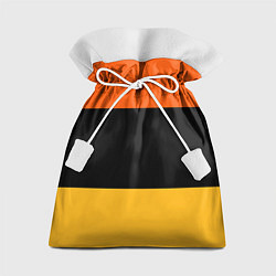 Мешок для подарков Полосатый оранжевый с черной и белой полосой, цвет: 3D-принт