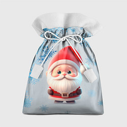 Подарочный мешок Дед мороз и много снежинок