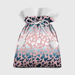 Подарочный мешок Сердца розовые перламутровые паттерн