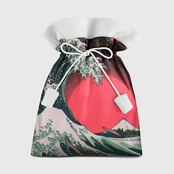 Мешок для подарков Японская волна в красном цвете, цвет: 3D-принт