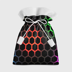 Мешок для подарков Gradient hexagon genshin, цвет: 3D-принт