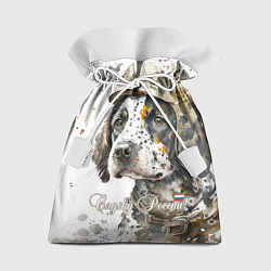 Мешок для подарков Акварельный щенок в военном камуфляже, цвет: 3D-принт