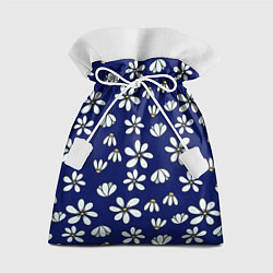Мешок для подарков Дудл ромашки на синем фоне - паттерн, цвет: 3D-принт