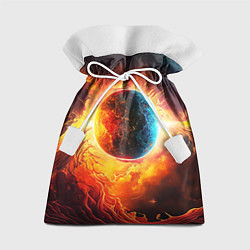 Мешок для подарков Планета в огненном космосе, цвет: 3D-принт
