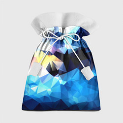 Мешок для подарков Polygon blue abstract collection, цвет: 3D-принт