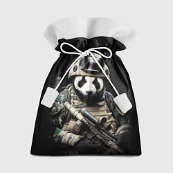 Мешок для подарков Медведь панда солдат спецназа, цвет: 3D-принт