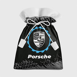 Мешок для подарков Porsche в стиле Top Gear со следами шин на фоне, цвет: 3D-принт