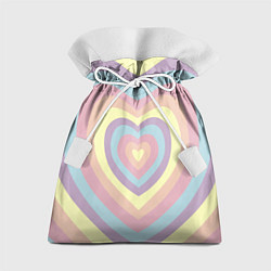 Мешок для подарков Сердца пастельные оттенки, цвет: 3D-принт