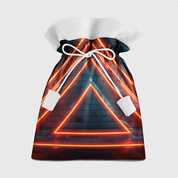 Мешок для подарков Треугольные неоновые линии, цвет: 3D-принт