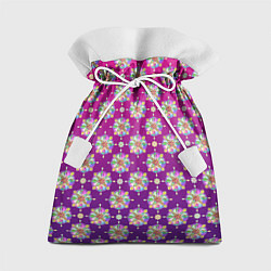 Мешок для подарков Абстрактные разноцветные узоры на пурпурно-фиолето, цвет: 3D-принт