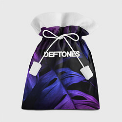 Мешок для подарков Deftones neon monstera, цвет: 3D-принт