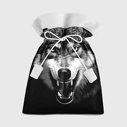 Мешок для подарков Агрессивный атакующий волк, цвет: 3D-принт