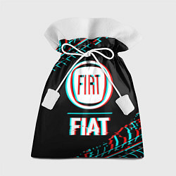 Подарочный мешок Значок Fiat в стиле glitch на темном фоне