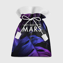 Мешок для подарков Thirty Seconds to Mars neon monstera, цвет: 3D-принт