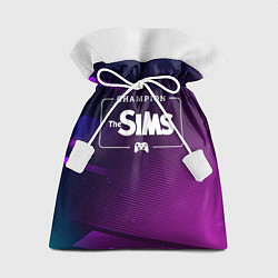 Мешок для подарков The Sims gaming champion: рамка с лого и джойстико, цвет: 3D-принт