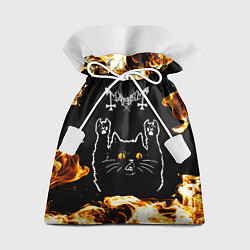 Мешок для подарков Mayhem рок кот и огонь, цвет: 3D-принт