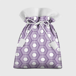 Мешок для подарков Шестиугольники фиолетовые, цвет: 3D-принт