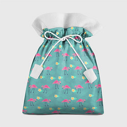 Мешок для подарков Летний паттерн с фламинго, цвет: 3D-принт