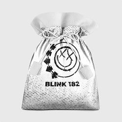 Мешок для подарков Blink 182 с потертостями на светлом фоне, цвет: 3D-принт