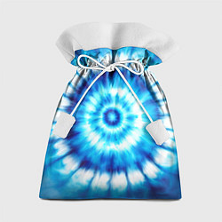 Мешок для подарков Тай-дай бело-синий круг, цвет: 3D-принт