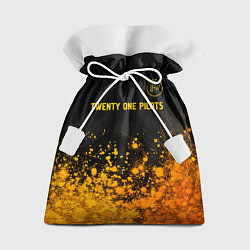 Мешок для подарков Twenty One Pilots - gold gradient: символ сверху, цвет: 3D-принт