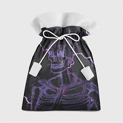 Мешок для подарков Неоновый скелет и молнии, цвет: 3D-принт