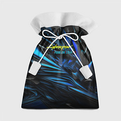 Мешок для подарков Cyberpunk 2077 phantom liberty blue logo, цвет: 3D-принт