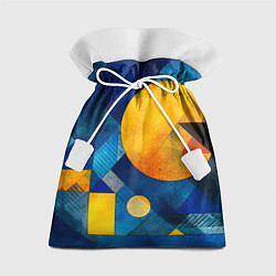 Мешок для подарков Жёлтая и синяя геометрия, цвет: 3D-принт
